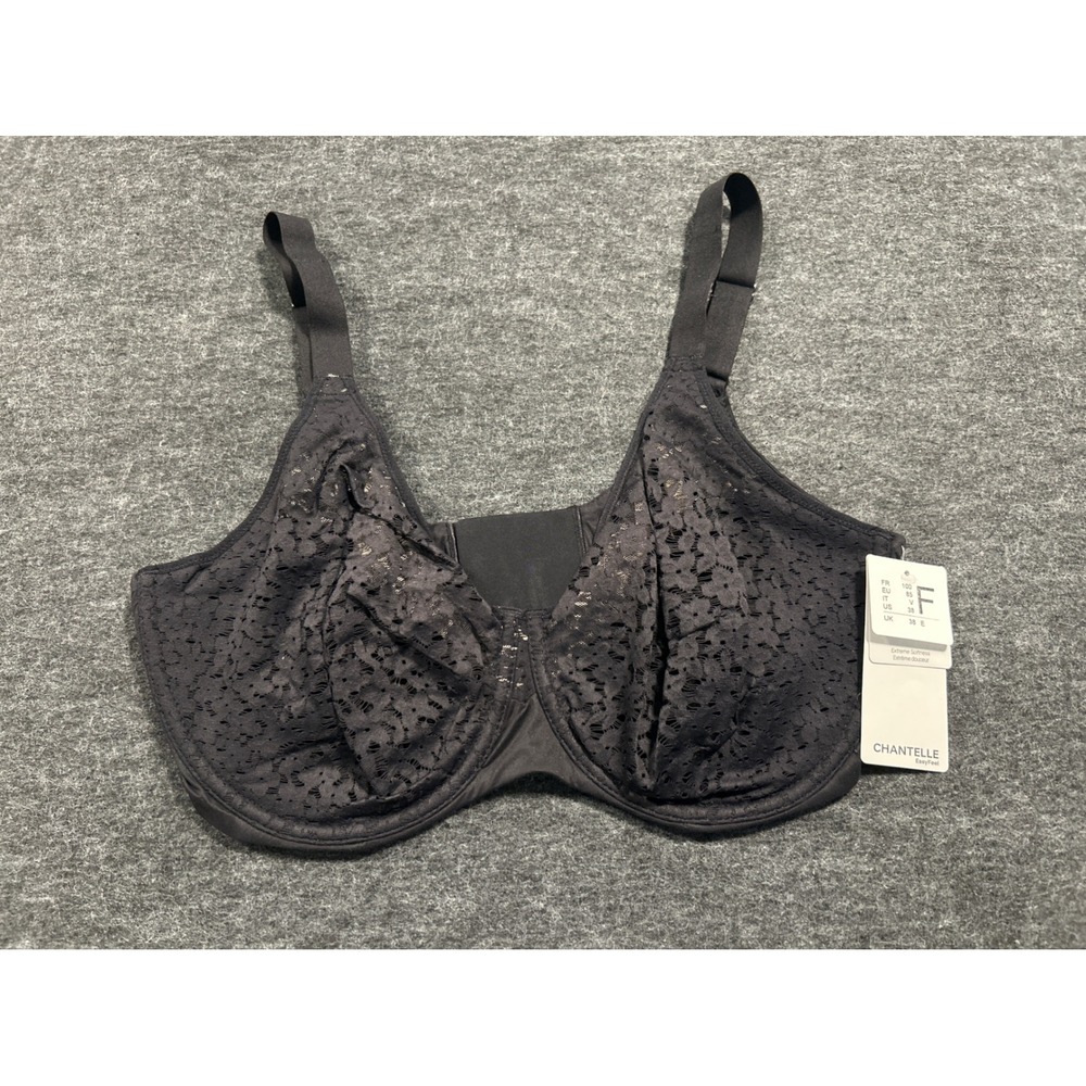 Chantelle Norah Bra Women 38DDD Black NEW Lace Underwire Full Coverage C13F10